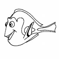 Desenho de Dory, peixe palhaço para colorir