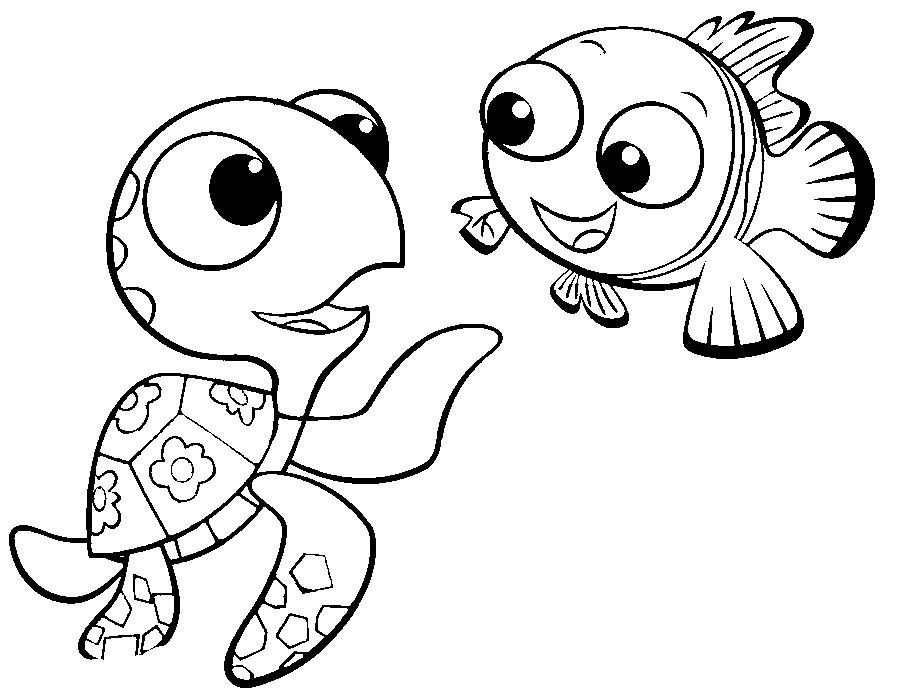 Nemo conversando com a tartaruga