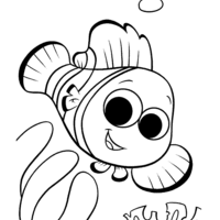 Desenho de Nemo no mar para colorir