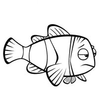 Desenho de Nemo triste para colorir