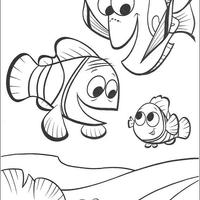 Desenho de Nemo, Dory e Marlin para colorir