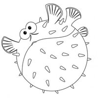 Desenho de Peixe Bolota para colorir