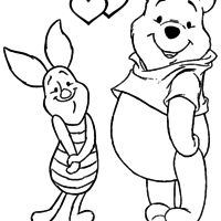 Desenho de Amigos Piglet e Pooh para colorir