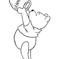 Desenho de Pooh devorando mel para colorir