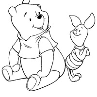 Desenho de Pooh e Leitão para colorir