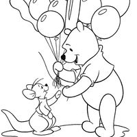 Desenho de Pooh e ratinho para colorir