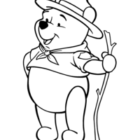Desenho de Pooh escoteiro para colorir