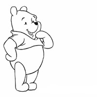 Desenho de Ursinho Winnie the Pooh feliz para colorir