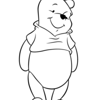 Desenho de Winnie the Pooh caminhando para colorir