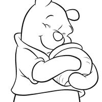 Desenho de Winnie the Pooh e o pote de mel para colorir