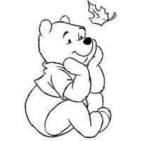 Desenho de Winnie the Pooh no outono para colorir