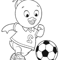 Desenho de Pablo jogando futebol para colorir