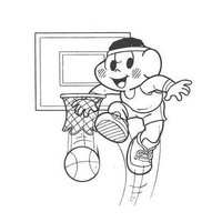 Desenho de Cascão jogando basquete para colorir