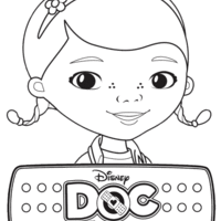 Desenho de Cara da Doutora Brinquedos para colorir