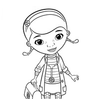 Desenho de Doutora Brinquedos e maletinha para colorir