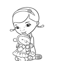 Desenho de Doutora Brinquedos e Lãzinha para colorir