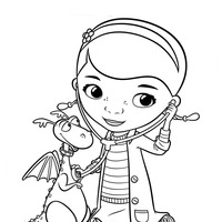 Desenho de Doutora Brinquedos e Felpudo para colorir