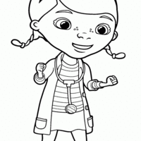 Desenho de Doutora Brinquedos feliaz para colorir