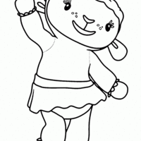 Desenho de Lambie dançando para colorir