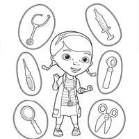 Desenho de Instrumentos da Doutora Brinquedos para colorir