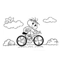 Desenho de Cebolinha ciclismo para colorir