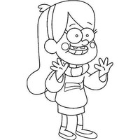 Desenho de Mabel assustada para colorir