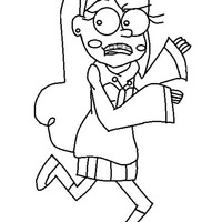 Desenho de Mabel correndo para colorir