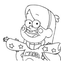 Desenho de Mabel sorrindo para colorir