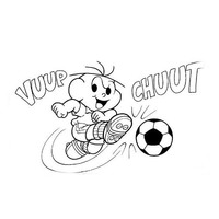 Desenho de Cebolinha jogando futebol para colorir