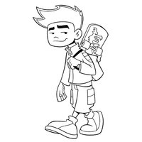 Desenho de Jake Long caminhando para colorir