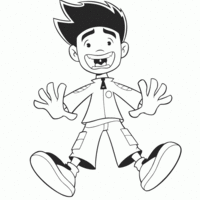 Desenho de Jake Long feliz para colorir