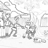 Desenho de Família de Phineas e Ferb para colorir