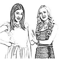 Desenho de Violetta e Ludmila para colorir