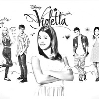 Desenho de Violetta e amigos para colorir