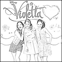 Desenho de Violetta e suas amigas para colorir