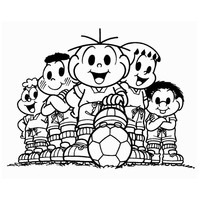 Desenho de Time de futebol da Turma da Monica para colorir