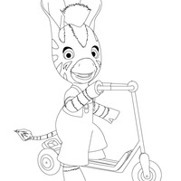 Desenho de Zou no patinete para colorir