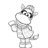 Desenho de Vaca Bela dando oi para colorir