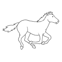 Desenho de Cavalo correndo em alta velocidade para colorir