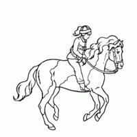 Desenho de Cavalo de equitação para colorir