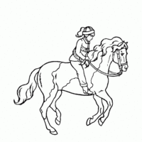 Desenho de Cavalo pulando baia para colorir - Tudodesenhos