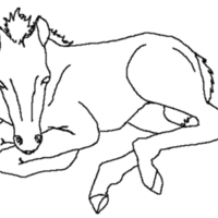Desenho de Cavalo dormindo para colorir