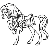 Desenho de Cavalo militar para colorir