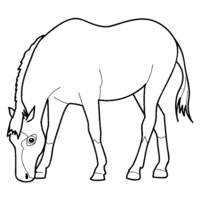 Desenho de Cavalo pastando para colorir