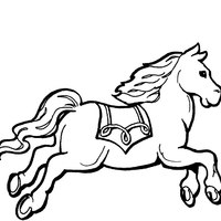 Desenho de Cavalo saltando para colorir