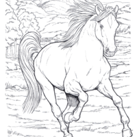 Desenho de Cavalo selvagem para colorir