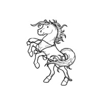 Desenho de Cavalo sobre duas patas para colorir