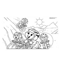 Desenho de Corrida de ciclismo da Turma da Monica para colorir