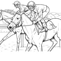 Desenho de Cavalos competindo para colorir