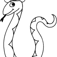 Desenho de Cobra com chapéu para colorir
